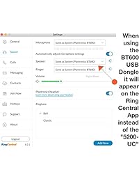 Plantronics Voyager 5200 uc Bluetooth Headset Bundle W Bonus Cargador de pared # 206110   01 B   para Smartphones, PC, Mac mediante el software ringcentral o la aplicación