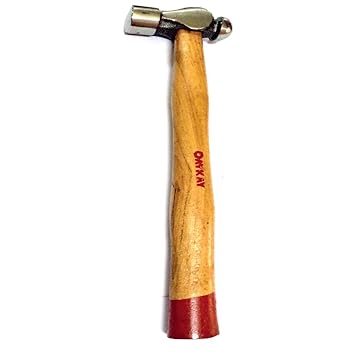 Oaykay Tools Ball Pien Hammer with with Wooden Handle 300 Gm Head 1Pc