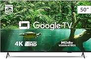 Smart TV Philips 50" 4K 50PUG7408/78, Google TV, Comando de Voz, Dolby Vision/Atmos, VRR/ALLM, Blue