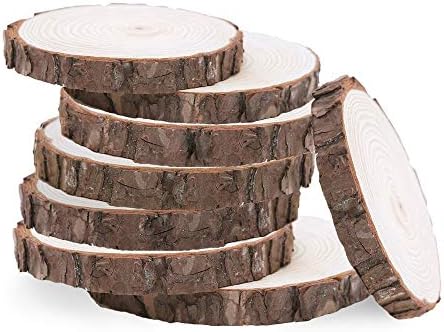 10pcs Unfinished Natural Round Wood Slices, Thickness 0.5CM with Many Different Diameter Sizes, Craft Wood for Home Decoration (3-4cm)