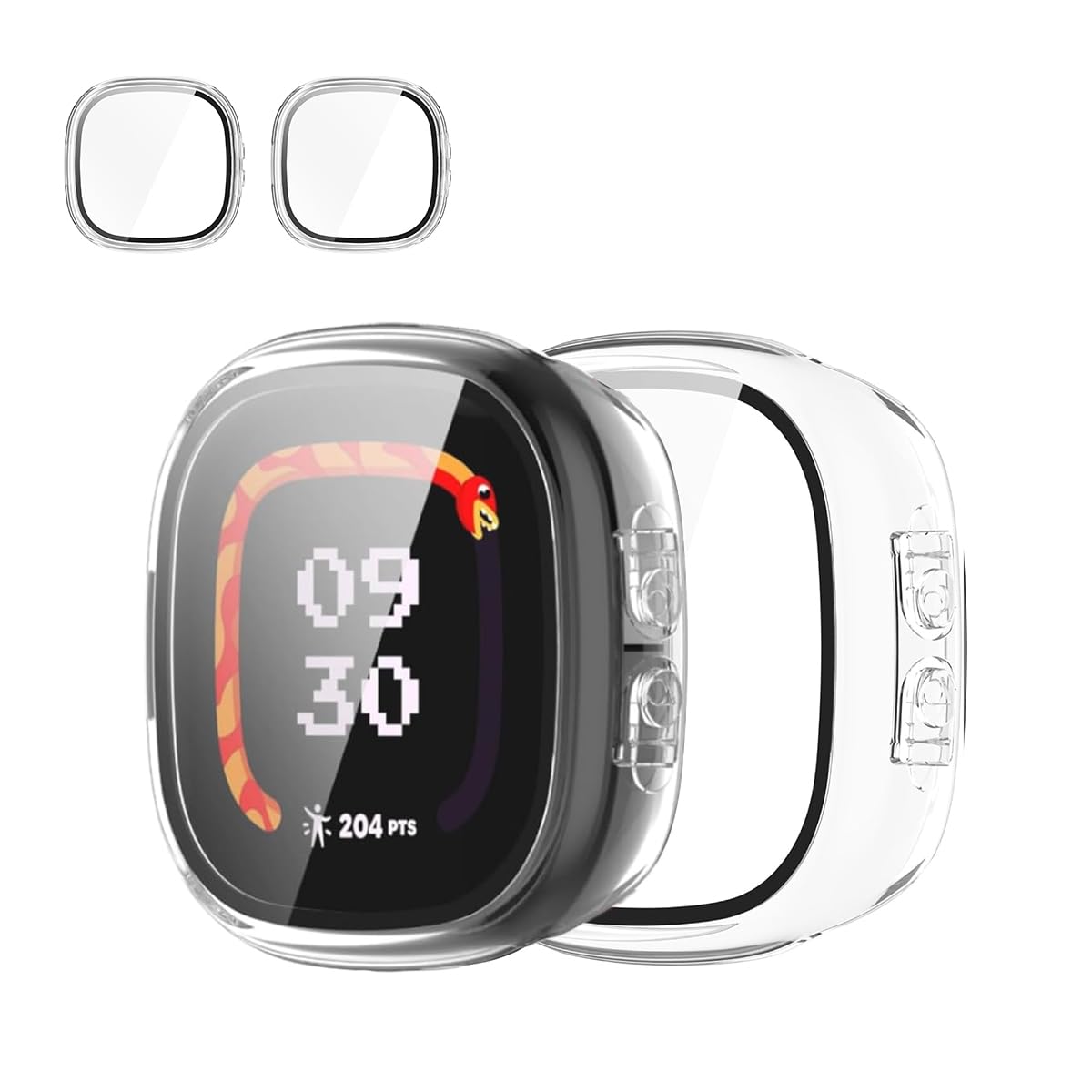 Photo 1 of Rc-Z 2-Pack Screen Protector Case for Fitbit Google Ace LTE Smartwatch, Hard PC Bumper Frame with Tempered Glass Face Cover for Fitbit Google Ace LTE, Clear