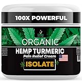Genie's Solutions Organic Hemp Cream for Pain Relief - Soothing Lotion for Neck, Back, Knee, Joint, Muscle Aches - Natural Formula with Turmeric, Aloe, MSM, Copaiba, Helichrysum, Arnica - USA