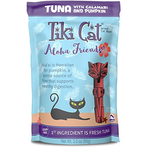 Tiki Cat Aloha Friends - 3 oz. Pouch 12 TR - Tuna Calamari Pumpkin, 1 Pack, One Size