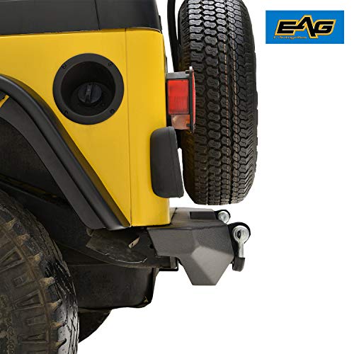 EAG Rear Steel Bumper with DRing and Hitch Receiver Fit for 8706