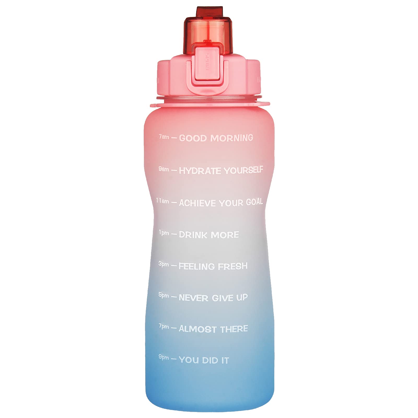 Life4u 2 Litre Sports Motivational Water Bottle with Time Marker & Straw Leakproof BPA Free Water Bottle 2L for Home, Office, Gym and Outdoor Sports