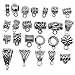 RUBYCA 24Pcs Mix Tibetan Silver Color Connectors Bails Beads fit European Charm Bracelet Pendant