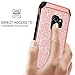 BENTOBEN Galaxy S9 Case, Samsung S9 Case 2 in 1 Glitter Bling Hard PC Cover Coat Sparkly Shiny Leather Hybrid Soft Bumper Shockproof Protective Phone Cases for Samsung Galaxy S9 (SM-G960U), Rose Gold
