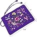 SuoSuo Jewelry Roll,Travel Jewelry Roll Bag,Silk Embroidery Brocade Jewelry Organizer Case with Tie Close,Dark Purple Flower