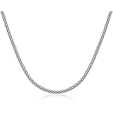 Eusense Stainless Steel Chain Necklace for Men Women Rolo/Wheat/Snake/Box Chain, 2-3MM, 20-24 Inches with Delicate Gift Box
