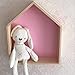 Da Jia 2PCS Wooden House-Shaped Wall Storage Shelf Kid's Room Decoration(Pink)