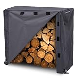 SONGMICS Heavy Duty Log Rack Waterproof Firewood Cover 4ft UGLC48GY, Gray