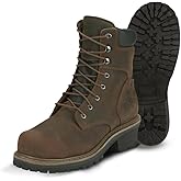 Chippewa Hador 8" Steel Toe Logger Boots for Men - Premium Full Grain Leather, Orthotic Insole, Metallic Shank, EH ASTM F2413 Standards