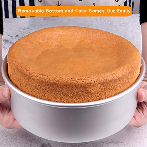 Aluminum Round Cake Pans,3PCS Round Cake Pan Set with 4 Inch,6 Inch and 8 Inch Aluminum Cake Pans 3" Deep,Round Baking Pans,Cheesecake Pan with Removable Bottom for Instant Pot and Pressure Cooker