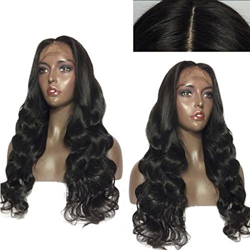 Synthetic Lace Front Wigs for Women Heat Resistant Fiber with Natural Hairline Loose Wave Lace Wigs 24 inch Natural Black