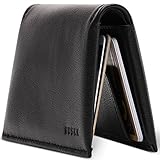 Slim Bifold Leather Wallet - Minimalist Stylish & Practical Card Holder - Made From Crazy-Horse Leather - Black