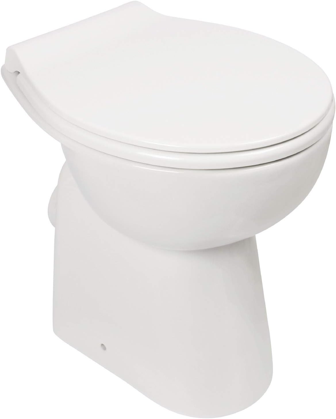 Calmwaters® Spülrandloses StandWC, Toilette im Komplettset mit WCSitz, Tiefspüler mit