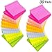 30 Pack Lined Sticky Notes 3x3 Bulk, Bright Colorful Sticky Notes with Lines, Super Sticking Power Stickies Strong Adhesive, 80 Sheets/Pad, Easy Post Notes for Study, Works, Office