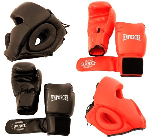 2 pairs pro boxing gloves & pro head gears pro quality