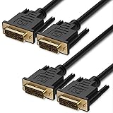 DVI Cable 10FT - 2 Pack, Fosmon DVI to DVI (18+1 Pin) Single link Male to Male Cord, Gold Plated High Resolution Digital Video Monitor Cable - Black