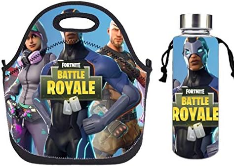 RAIN HEART Fortnite Lunch Bag Double Layer Leakproof Neoprene Insulated Lunch Tote Reusable Thermal Lunch Cooler Tote Box for Men Women Boys Adult Kids for School Work Outdoor