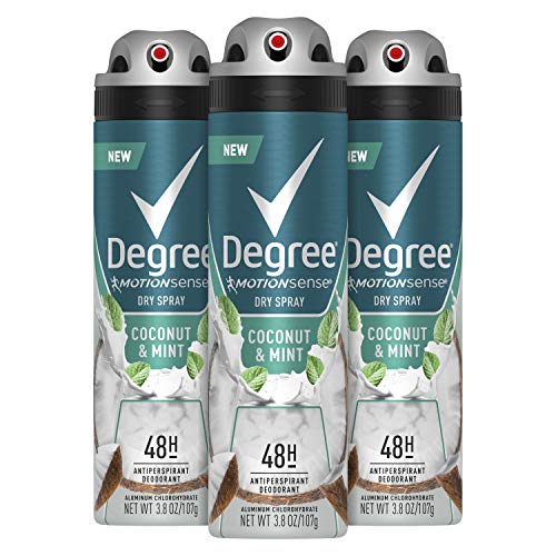 DEGREE Men Antiperspirant Deodorant Spray Coconut & Mint 48Hour Protection, 3.8 Ounce (Pack of