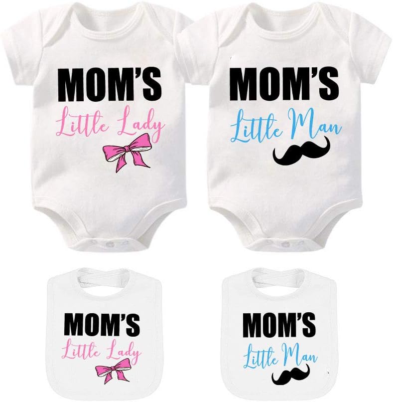 YSCULBUTOL Baby Twin Bodysuit Perfect Together Twin Best Friend Bacon Eggs Twins Set Double Baby Twin Cute