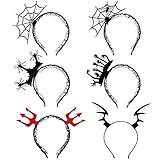 6 Pieces Halloween Headbands Spider Web Headbands Devil Hair Hoops Dress Up Hair Accessories for Halloween Party Supplies