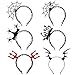 6 Pieces Halloween Headbands Spider Web Headbands Devil Hair Hoops Dress Up Hair Accessories for Halloween Party Supplies