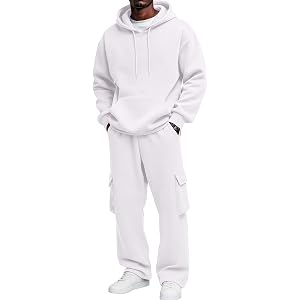 Vividcrate Mens Sweatsuits 2 Piece Set Cargo Sweatpants Matching Hoodie Sets Casual Athletic Tracksuits Suit