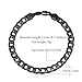 U7 Men Black Gun Plated 7mm Wide Classic Cuban Curb Link Chain Bracelet (Length 8.3