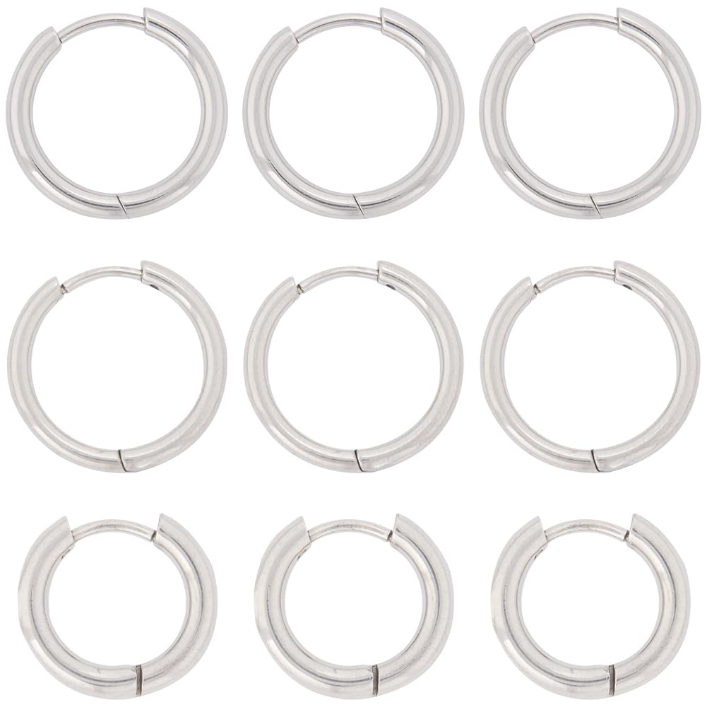 SUNNYCLUE 1 Box 12 Pairs Round French Earring Hooks Leverback Earring Hook Small Lightweight Cartilage Stainless Steel Lever Back Hoop Huggie Earrings Findings for jewellery Making DIY Earrings
