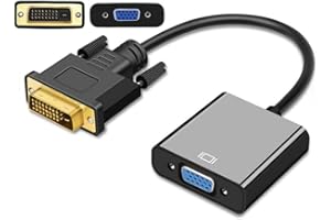 IOSSIOPPIA DVI to VGA Adapter DVI 24+1 Male to VGA Female Converter Active DVI-D to VGA Video Cable 1080P/3D 60HZ for Plug an