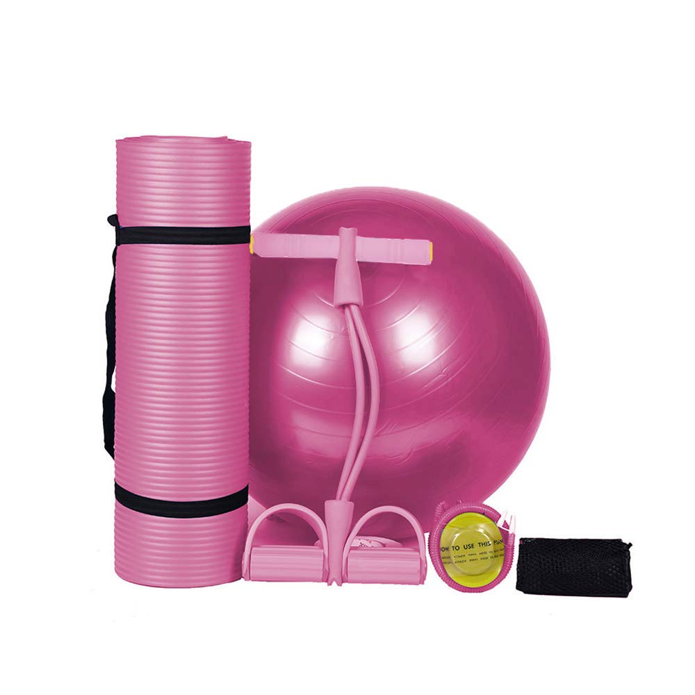 3PCS Yoga Set Kit Yoga Mat Exercise Ball Pull Rope Pedal Ankle Puller Fitness Home Gym Sport Equipment Indoor Outdoor Exerciser