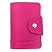 Credit Card Holder Wallet for Women Men - 24 Card Slots (Rose Red)