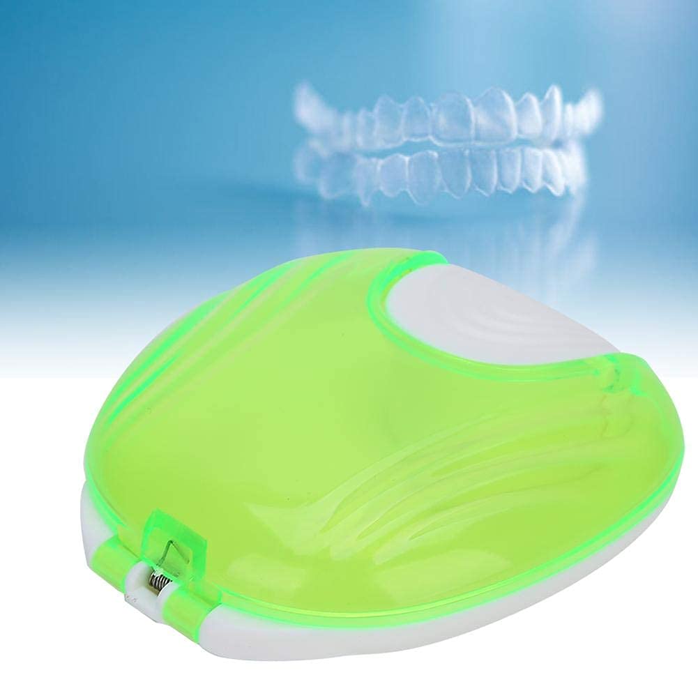 Retainer Case, Portable Large Retainer Cases for Orthodontic Retainer, Invisalign, Mouth Guard and Denture Storage, Tight Snap Lock, Light and Easy (green)