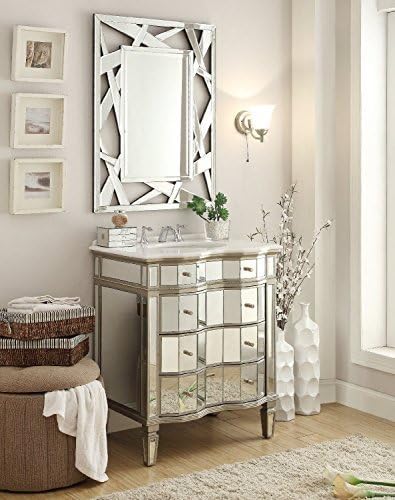 36” Benton Collection All Mirrored Asselin Bathroom Sink Vanity w/matching Mirror # K2274/2206
