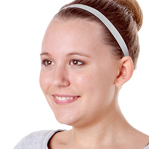 Hipsy Women's Adjustable No Slip Skinny Tech Sport Headband (Black/White/Navy/Silver/Brown 5pk)