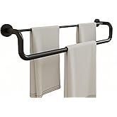 Biuiuiu Double Towel Bar,Double Towel Rack for Bathroom,24 Inch Matte Black Towel Holder, Bath Towel Rack for Bathroom Wall Mounted,SUS304 Stainless Steel Easy to Install