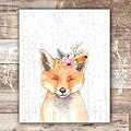 Woodland Animals Nursery Wall Art Prints (Set of 6) - Unframed - 8x10s