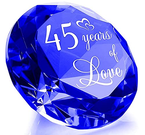 Sapphire 45th Anniversary Wedding Gifts for Couple Crystal Diamond Romantic 45 Years of Love Gifts for Partners Ideas Keepsake for Married Couple