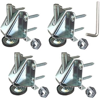 Heavy Duty Leveler Legs w/Lock Nuts - Leveling Feet for Furniture, Cabinets, Workbench - 4 Pack