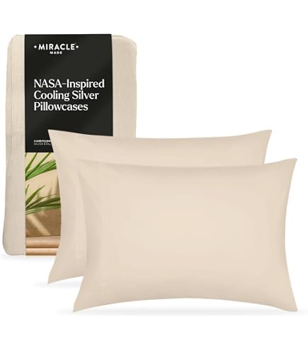 Miracle Made Extra Luxe Cooling Pillowcases - Silver-Infused Cotton, 300 Thread Count, 2 Pack (Slate Blue, Standard) - View #14