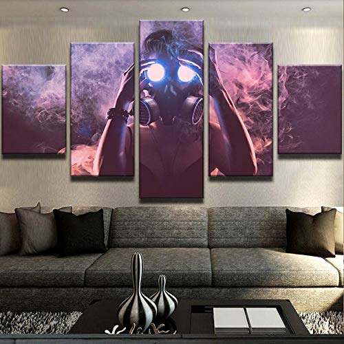 RMRM Nordicd Moderne Cuadros Gasmaske Inhalation Wohnkultur Bild Stadt Landschaft Leinwand Malerei Modulare Wandkunst Dekorat