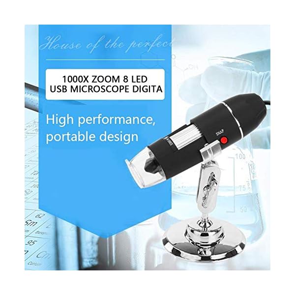 Digital USB Mikroskop, taschenmikroskop,1000X Zoom 8 LED Lupe Endoskop Kamera Video mit Ständer – Bild 3