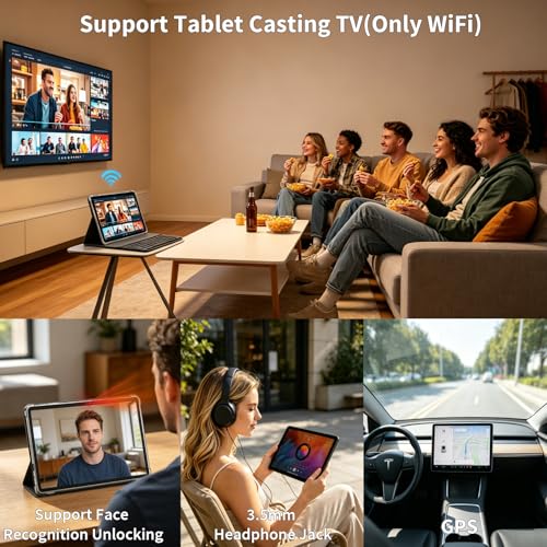 Android Tablet with Keyboard - Android 16 tablet with 26GB+256GB+2TB Expand, 10 inch Tablet with 8-Core, Gemini AI, 5G WiFi, 8000mAh, GPS, GMS, Electronic Tablet PC with Case/Mouse/Stylus-Silver Case