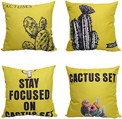 Heyhousenny Cactus Decorative Cushion Covers 18 x 18 inches Pack of 4