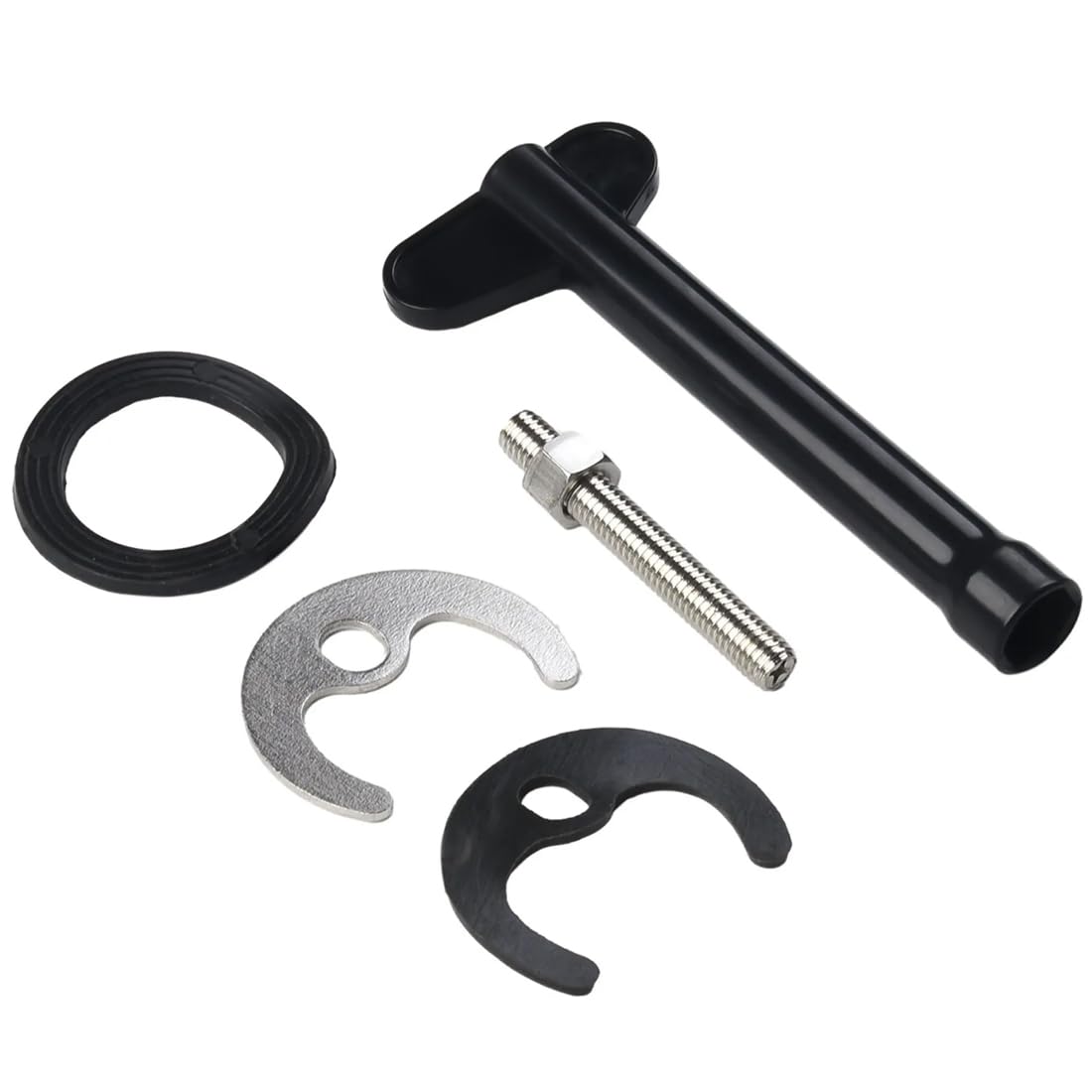 ZYBHMJE 5 Pcs Tap Fixing Fitting Kit Basin Washer Sink Monobloc Mixer Tap Single Hole Washer Sink Tap Fixing Set Tap Faucet Fixing Fitting Kit for Kitchen Basin Sink(Black+Silver)