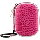 BIRUGEAR Small Carrying Storage Pouch Case for Wireless Bluetooth / 3.5mm Earbuds - Hot Pink