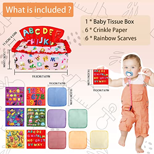ZVBBON Baby Tissue Box Toy, Tissue Box Toy for Babies 612 Months