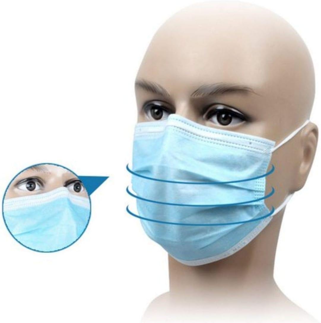 Eleven Mart Anti-Pollution Dust Nose Mask 3 Ply Disposable Mouth Masks Nose Mask Dust Mask Pollution Mask (5 Pcs)
